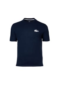 LACOSTE - Herren T-Shirt - Loungewear, Rundhals, Logo, Baumwolle, einfarbig - Dunkelblau