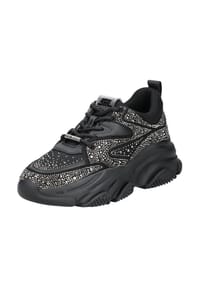 STEVE MADDEN - Lederimitat/Mesh Sneaker - Schwarz/Silber