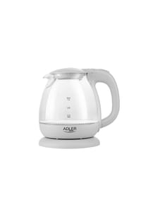 COFI - Adler AD 1283 Glas-Wasserkocher 1 L - 1100 W mit LED-Beleuchtung, Grau - Grau 19,5 × 20,0 × 15,5 cm