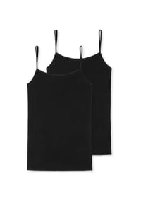 SCHIESSER - Top, 2er-Pack, Spaghettiträger, für Damen - 000 SCHWARZ