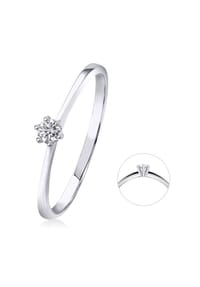 ONE ELEMENT Timeless Diamonds - 0,10 ct Diamant Brillant Ring aus 585 Weißgold - silber