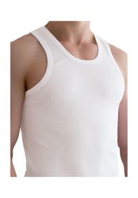 normani® - 5 Stück Herren-Unterhemd Doppelripp - Weiß