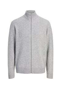 JACK & JONES - Strickjacke Soho Cardigan mit Reißverschluss - hellgrau