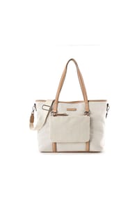 TOM TAILOR JAMILA - Shopper, 2-in-1-Funktion, für Damen - MIXED OFF WHITE