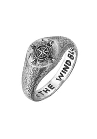HAZE & GLORY - Ring Sigelring - Like The Wind Blows 925 Sterling Silber - Schwarz