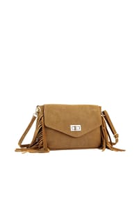 collezione alessandro® - Umhängetasche Wild West aus echtem Wildleder - braun