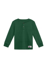 MANGUUN - Langarmshirt, Henley-Ausschnitt, für Kinder - GREEN Y/D