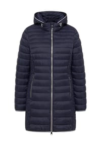 BARBARA LEBEK - Lange Steppjacke Damen mit Kapuze - Beige