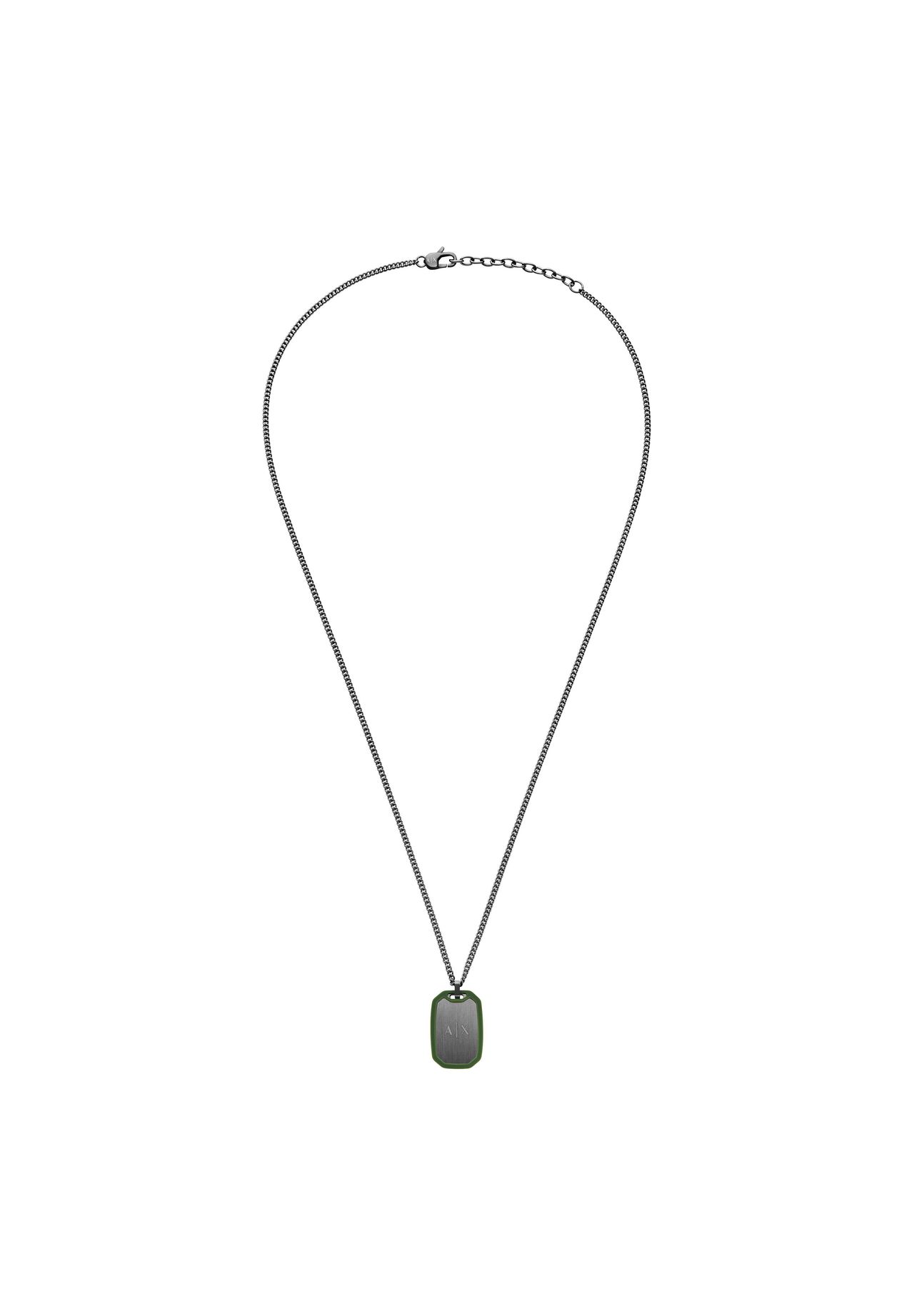 Armani Exchange Herren Kette Mit AnhäNger, Edelstahl, Anthrazit, 65
