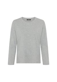 olsen - Shirt mit Placement Dessin und Rundhalsausschnitt - Pearl Grey Melange