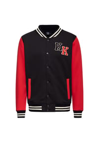 KING KEROSIN - Collegejacke mit Chenille Stickerei Faster Than The Wind - schwarz