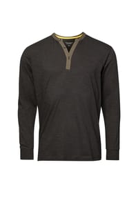 HERO BY JOHN MEDOOX® - HANO WORKWEAR Herren Longsleeve Henley-Shirt - green mel.