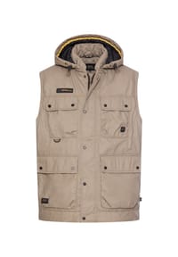 camel active - Gefütterte Weste mit abnehmbarer Kapuze - Beige