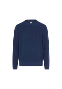 Brax - Herren Strickpullover - Roy, Rundhals, Baumwolle-Wollmix, Strukturstrick - 23 NAVY