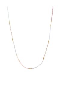 elli. - Halskette Glas Perlen Süßwasser-Zuchtperle Bead 925 Silber Vergoldet - Bunt