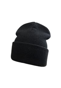 CAPO - Beanie, Wolle-Kaschmir Strick, doppellagig - black