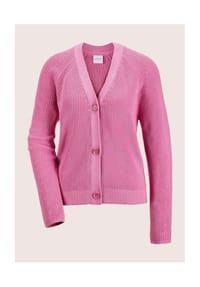 MADELEINE - Moderne Sommerstrickjacke mit Perlfang-Muster - himbeersorbet