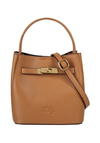 Cluty - Umhängetasche Echt Leder, Made In Italy - beige