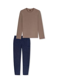 SCHIESSER - Schlafanzug Long Life Soft, Gummibund, für Herren - 419 BRIGHT TAUPE
