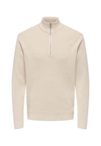 ONLY & SONS - Pullover Ting Strickpullover Troyer - schwarz