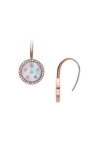 FOSSIL MERRIT - Fossil Damen-Hängeohrringe Merrit Classic Mother-of-Pearl Edelstahl roségoldfarben, JF04938791 - Roségold
