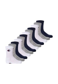 Champion® - Kinder Socken, 12er Pack - Crew Socken, einfarbig - Blau/Weiß/Grau