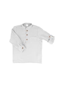maximo® - GOTS MINI BOY-Hemd, langer Arm Musselinstoff - altindigo-weiß-streifen
