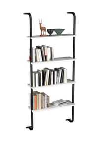 VCM. - Holzregal hängend | platzsparendes Regal | Maße:  H. 150 x B. 64 x T. 20 cm | Elegantes Regal hängend | Aufbewahrungsregal | Bücherregal | Wandboard - Insasi 4 - Weiß