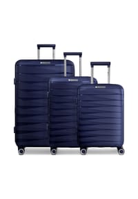 FRANKY London - London 4 Rollen Kofferset 3-teilig mit Dehnfalte - dark blue
