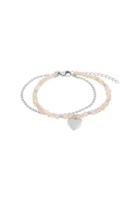 TOM TAILOR WOMEN - Armband für Damen, Edelstahl, Glas | Herz - rosefarben