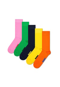 HAPPY SOCKS - Unisex Socken, 5er Pack - Everyday Crew 5-Pack, Motivsocken, Baumwoll-Mix - Cherry