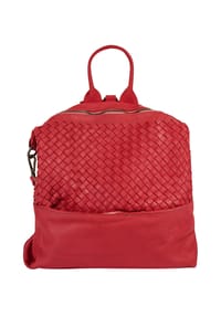 Samantha Look - Rucksack Echt Leder, Made In Italy - rot