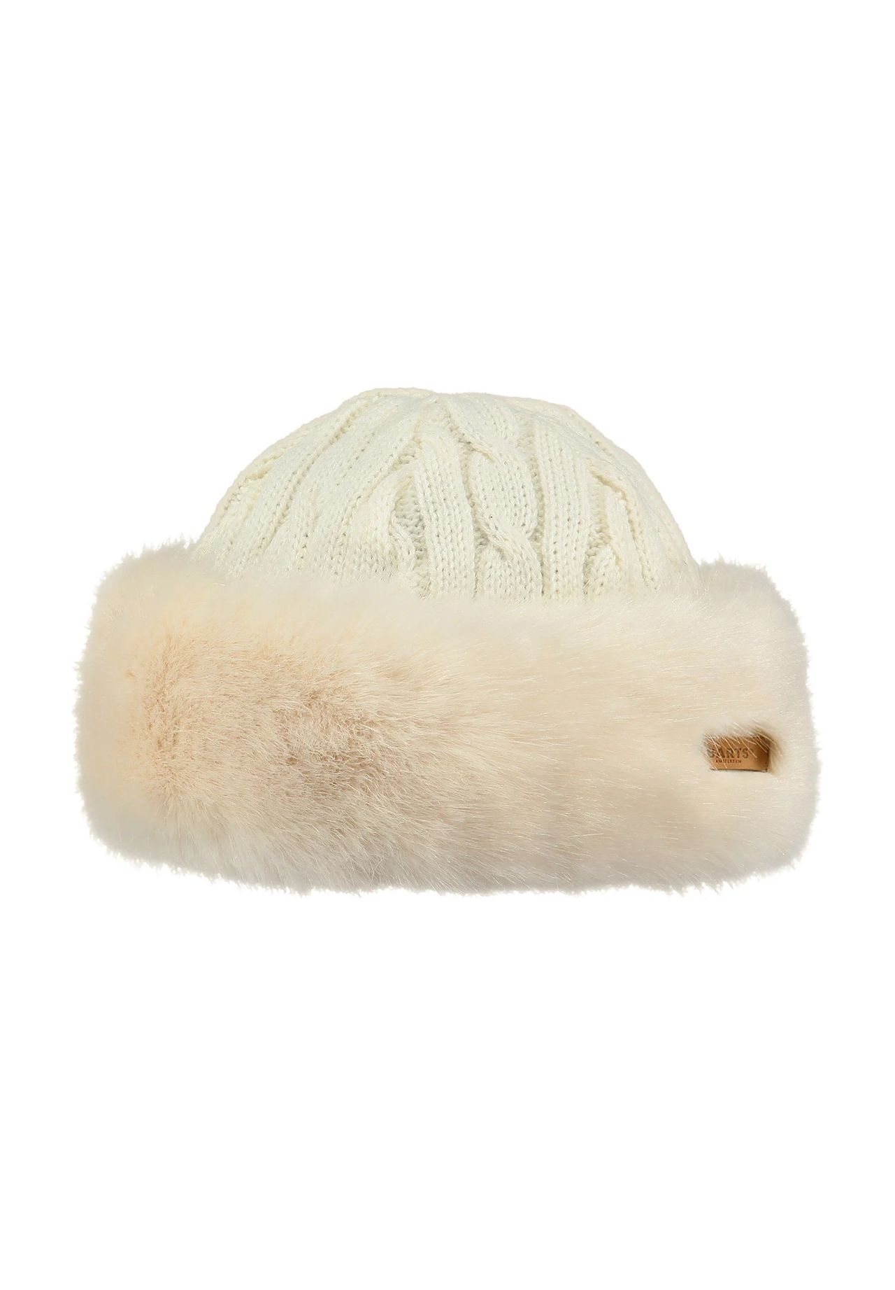 Barts Weiß Cable Knit Faux Fur Mütze By - Bild 7