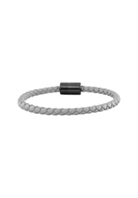 caї - Armband Leder olivenblattgegerbt  grau schwarz Edelstahl - Grau