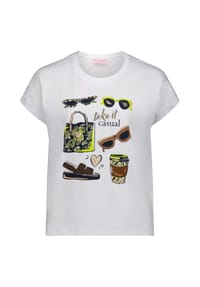 BETTY BARCLAY - T-Shirt, Baumwolle, für Damen - 1970 WHITE/BROWN