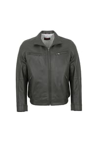 MADDOX - Herren Lederjacke Blouson Lammnappa grau - grau