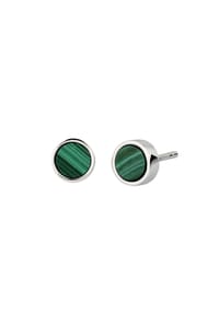 KUZZOÍ - Ohrringe Ohrstecker Malachit Grün 925 Sterling Silber - Silber