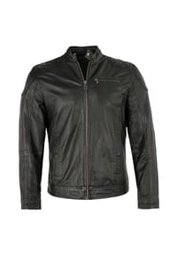 JILANI - Herren Lederjacke Lammnappa schwarz - schwarz