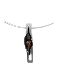 OSTSEE-SCHMUCK® - Halsreif mit Anhänger , Gleiter-Hedi-Sarah Vicenca , Silber 925/000 - silber