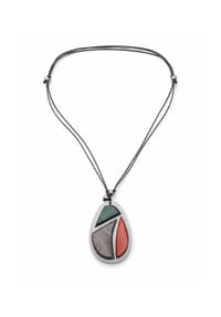 collezione alessandro® - Lange Kette Aria in khaki-terrakotta-grau Mix - multi