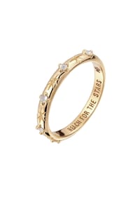 HAZE & GLORY - Ring Bandring Stern Mondstein Regenbogen 375 Gelbgold - Gold