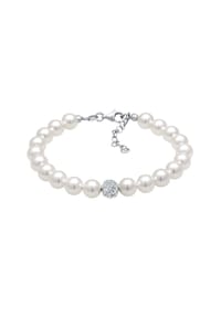 elli. - Armband Synthetische Perlen 925 Silber, Mit Kristallen Von Swarovski® - Gold