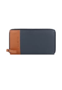 GREEN BURRY - Nappa Nappa Geldbörse RFID Schutz Leder 19.5 cm - black-tan