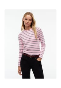 TOMMY Jeans - Langarmshirt, Rippstruktur, für Damen - 0D4  PINK