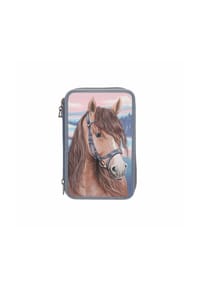 DEPESCHE - 3-Fach Federtasche mit 3D-Effekt Miss Melody 20 x 13 x 7,5 cm rauchblau - rauchblau