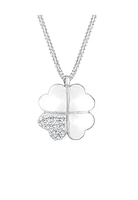 elli. - Halskette Kleeblatt Clover Kristalle 925 Silber - Weiß