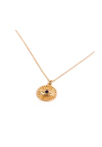 LES REINES - Medallion of Eye – Anhänger-Halskette, 24K vergoldet - Gold