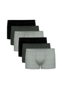 seidensticker - Herren Boxershorts, 6er Pack - Trunk 6-Pack, Single Jersey, Baumwollmischung, einfarbig - Schwarz