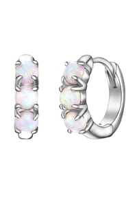 GLANZSTÜCKE MÜNCHEN - Damen Ohrringe aus 925/- Sterling Silber in Silber mit Opal (synth.) - silber