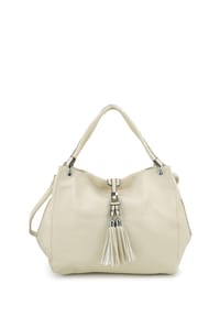 HARPA - Handtasche UZAY mit dekorativer Troddel - almond nude